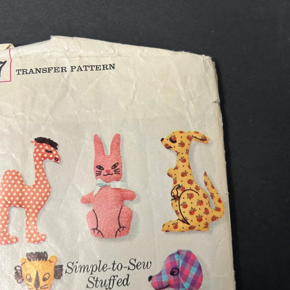 Vintage 60's Simplicity 7267 8 Stuffed Animal Patterns OS Transfer